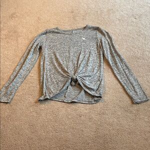 Abercrombie Kids Gray Long Sleeve Top with Knot Detail
